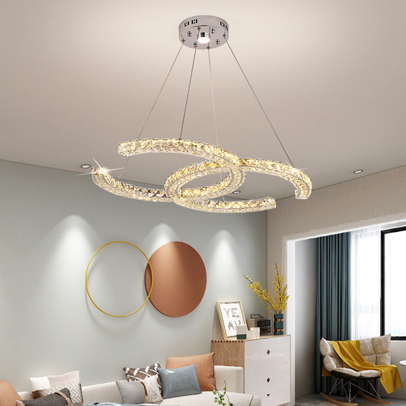 Double C Crystal Chandelier for Modern Spaces