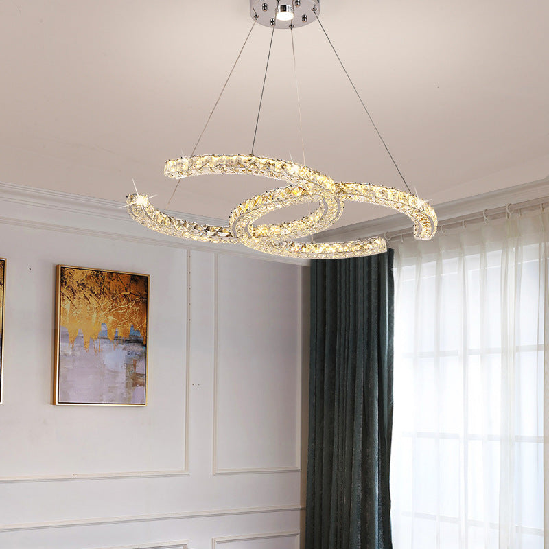 Double C Crystal Chandelier for Modern Spaces