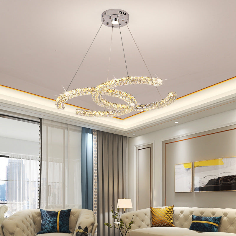 Double C Crystal Chandelier for Modern Spaces
