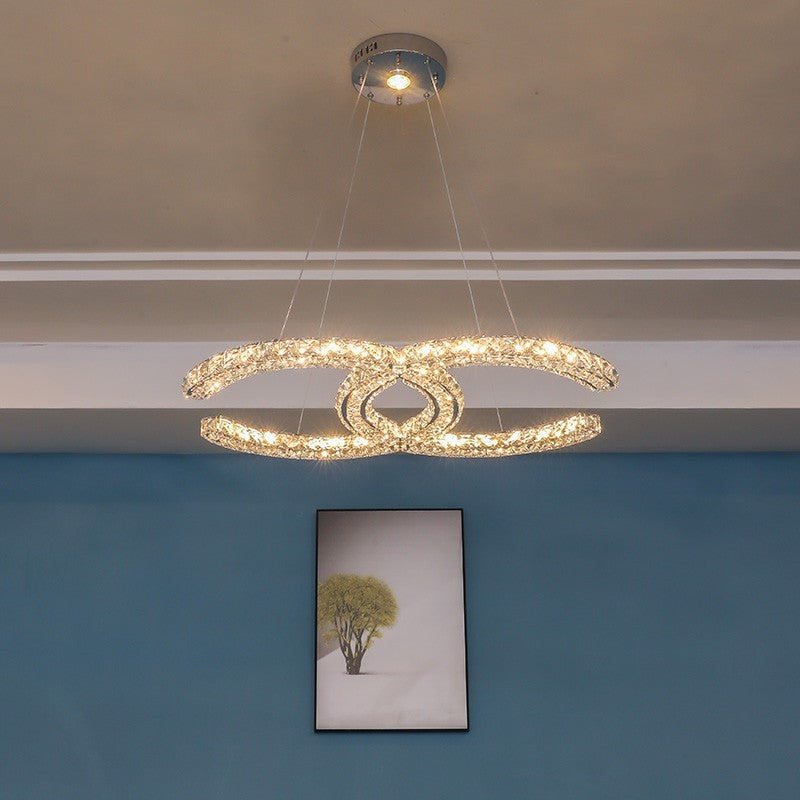 Double C Crystal Chandelier for Modern Spaces