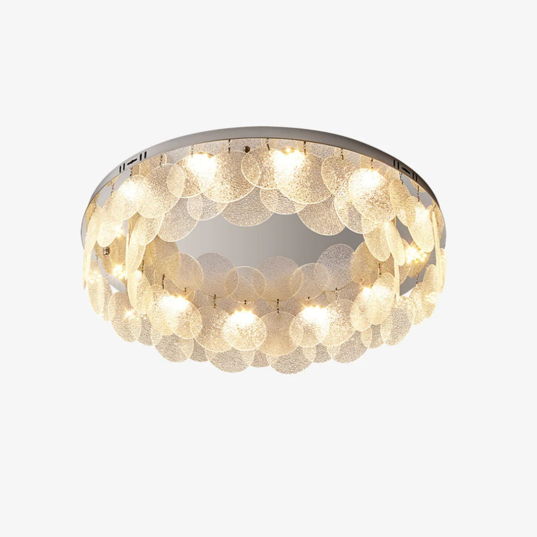 Minimalist Flush Mount Light – Suspended LED Disks