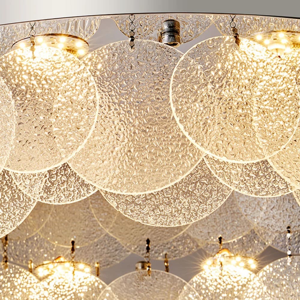Minimalist Flush Mount Light – Suspended LED Disks
