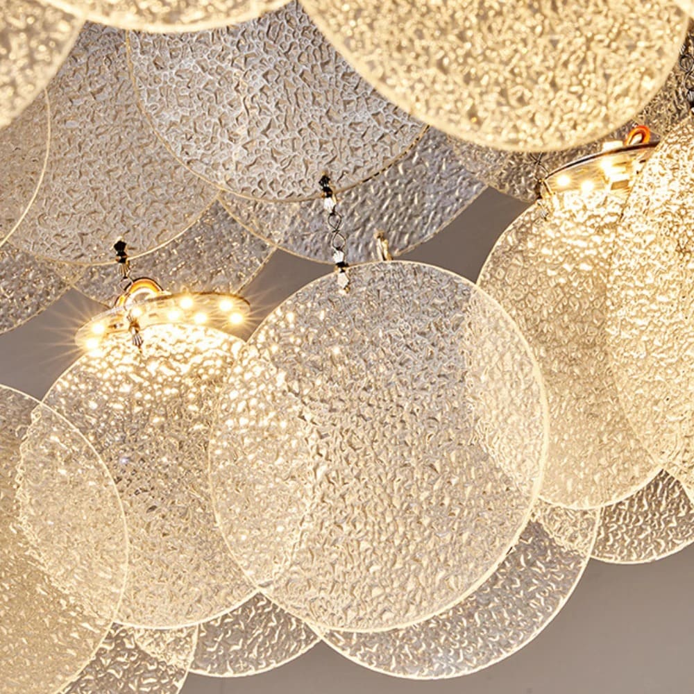 Minimalist Flush Mount Light – Suspended LED Disks