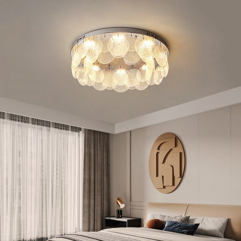 Minimalist Flush Mount Light – Suspended LED Disks