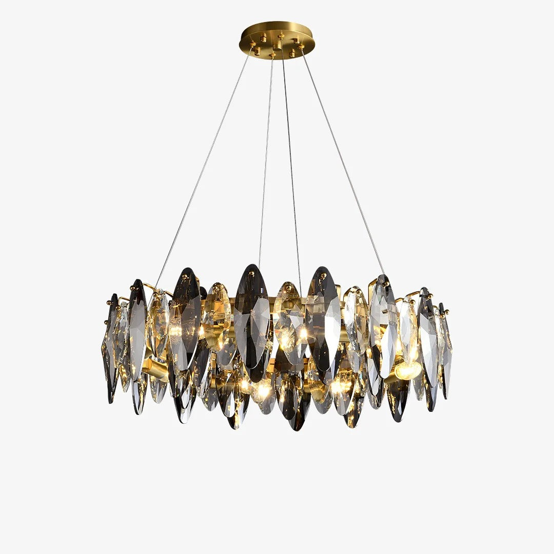 Elegant Chandelier with Smoke Grey Crystals