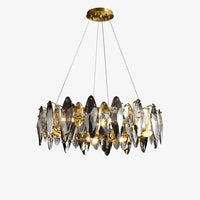 Elegant Chandelier with Smoke Grey Crystals
