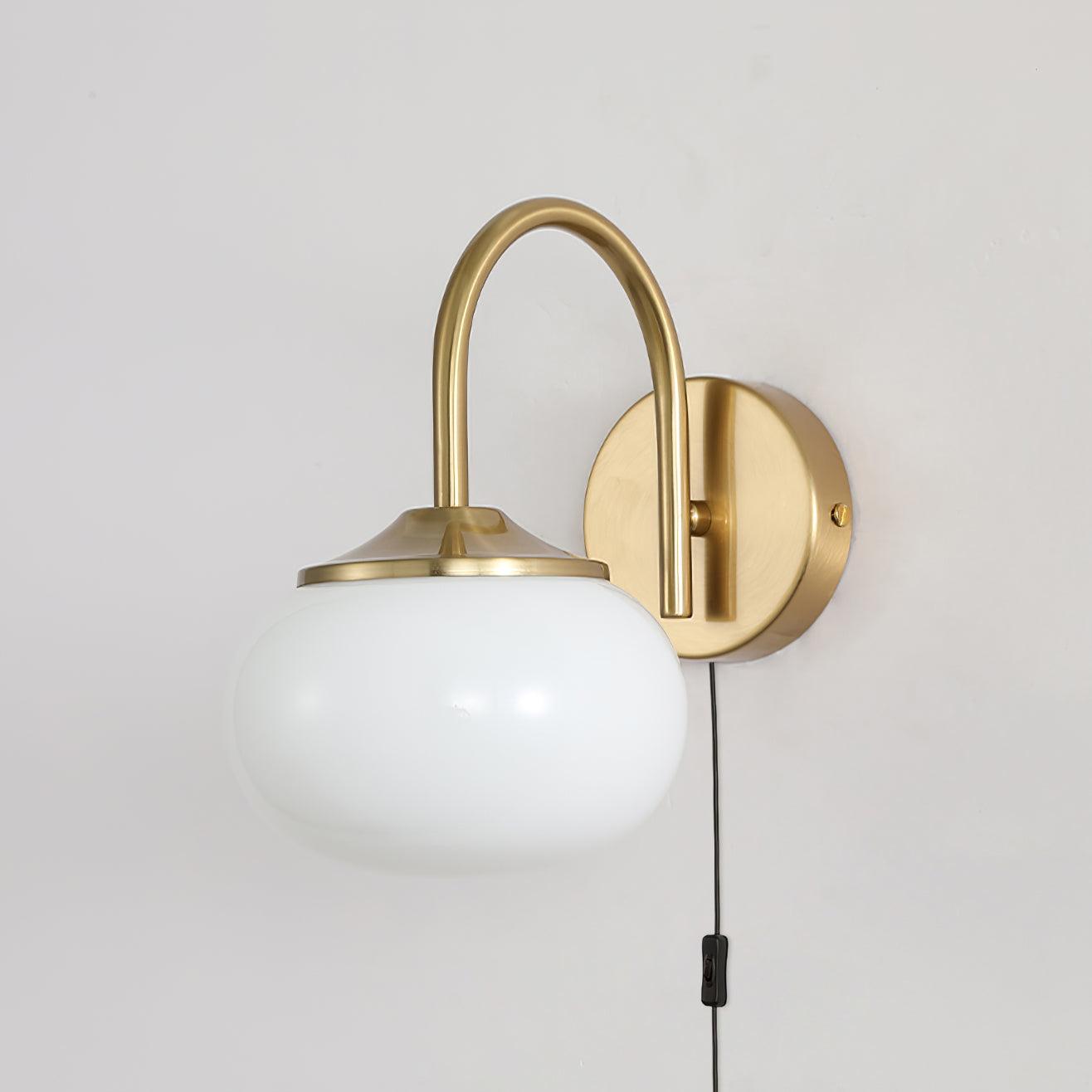 Spherical Mid-Century Modern Plug-In Wall Sconce