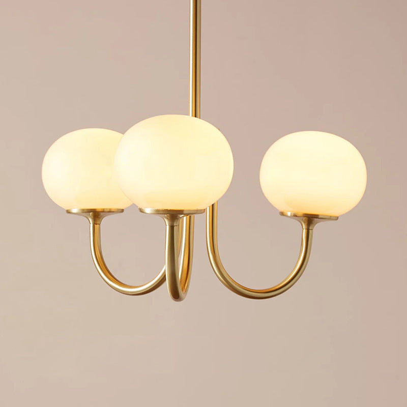 Art Deco Chandelier with Spherical Lampshades