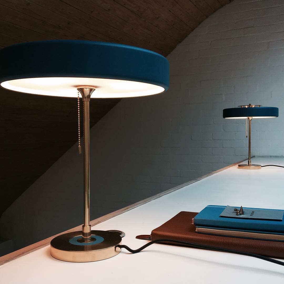 Bauhaus Table Lamp with Cylindrical Shade Design