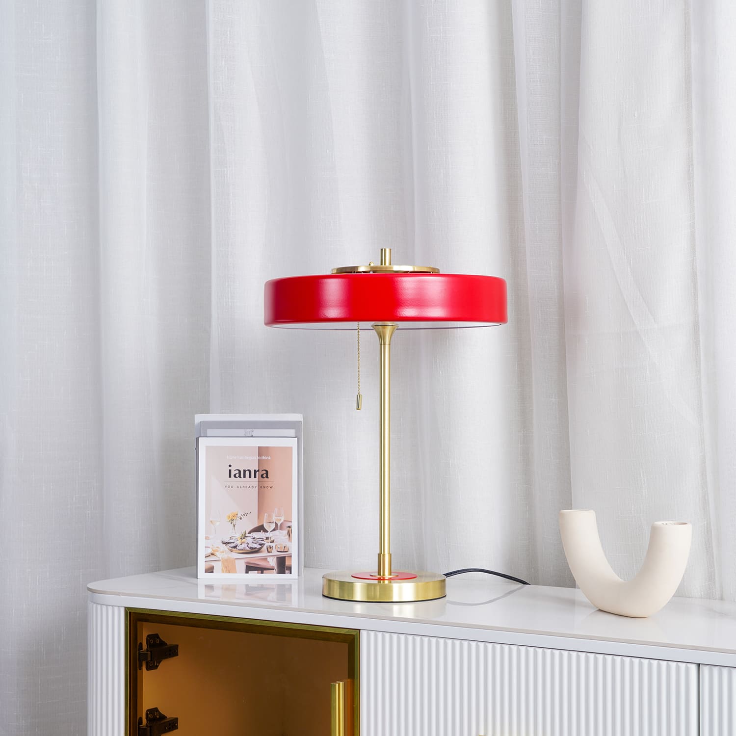 Bauhaus Table Lamp with Cylindrical Shade Design