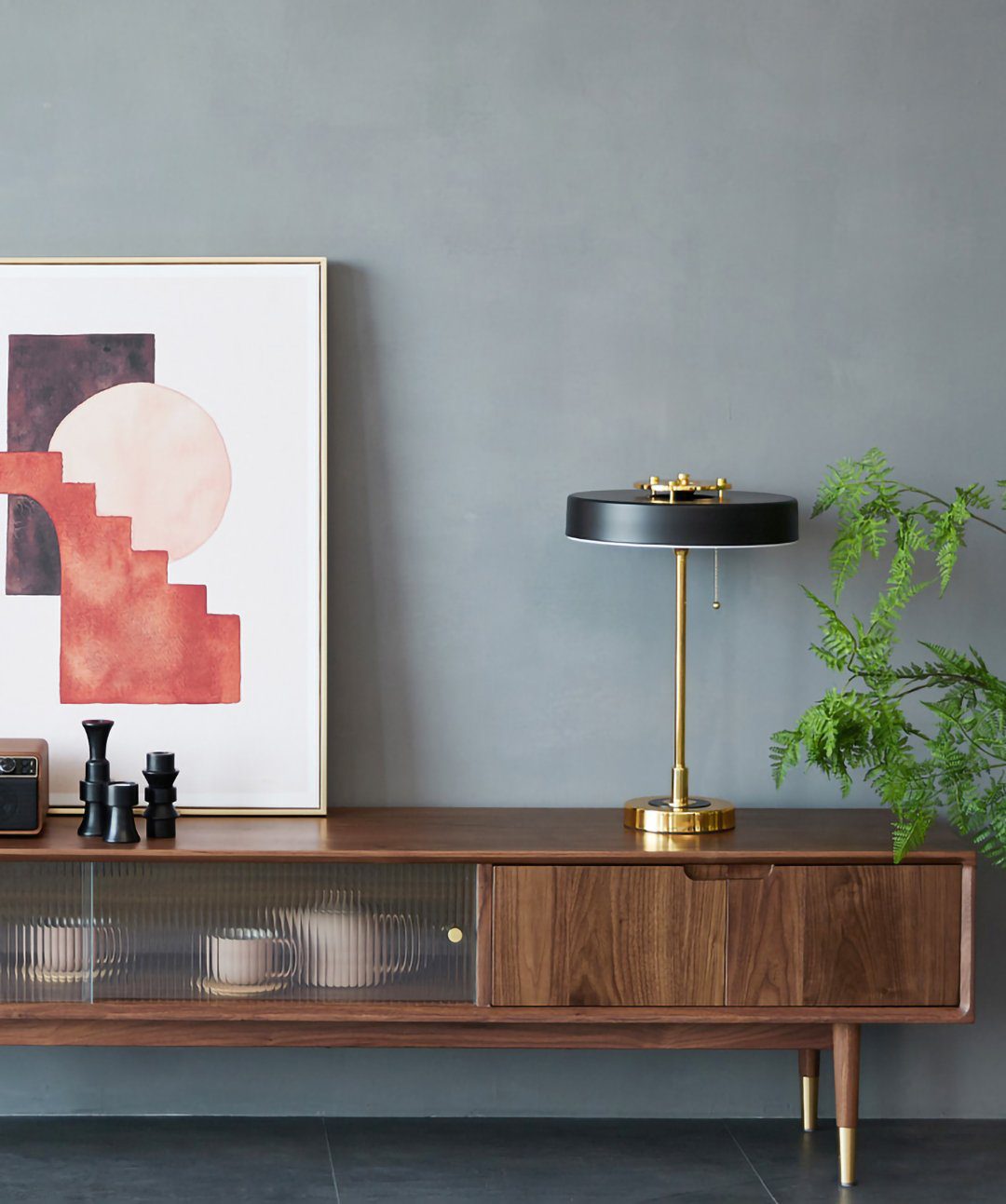 Bauhaus Table Lamp with Cylindrical Shade Design