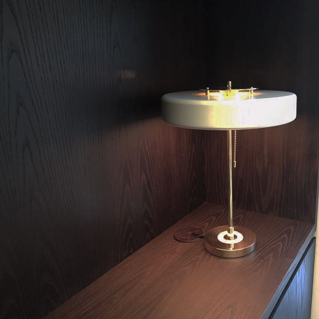 Bauhaus Table Lamp with Cylindrical Shade Design