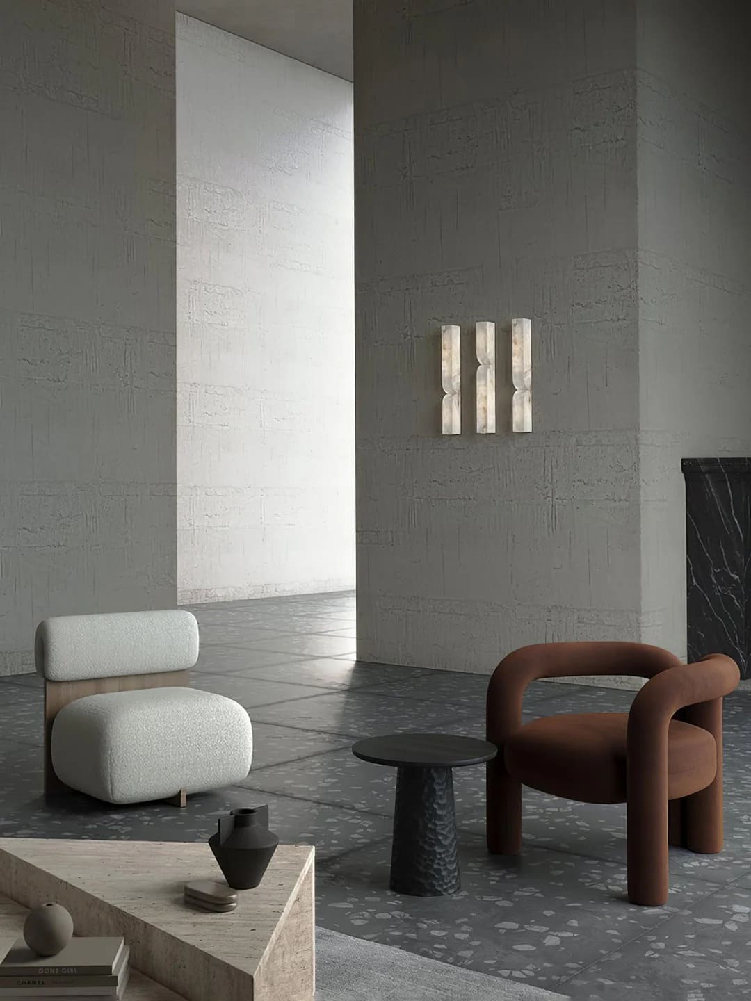 Minimalist Structured Dual-Curve Wall Sconce LED