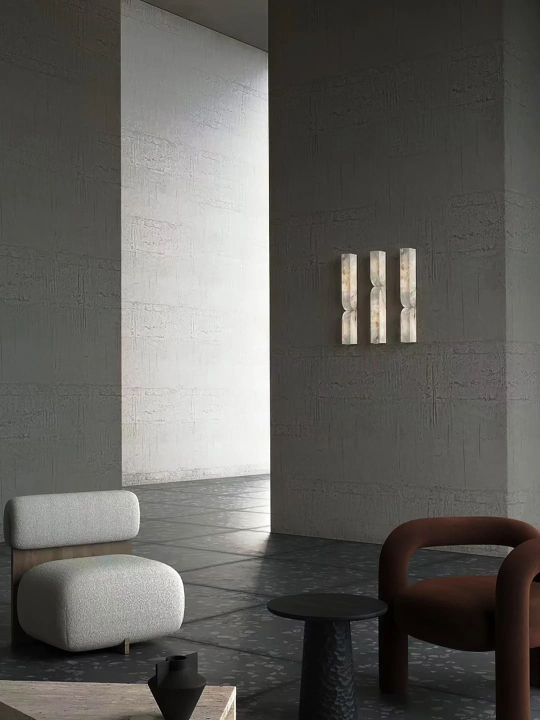 Minimalist Structured Dual-Curve Wall Sconce LED