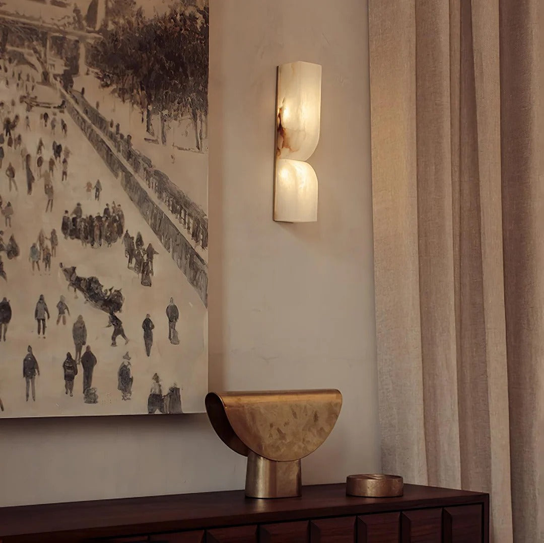 Minimalist Structured Dual-Curve Wall Sconce LED