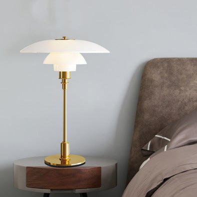 Mid-Century Modern Table Lamp with Stacked Discs