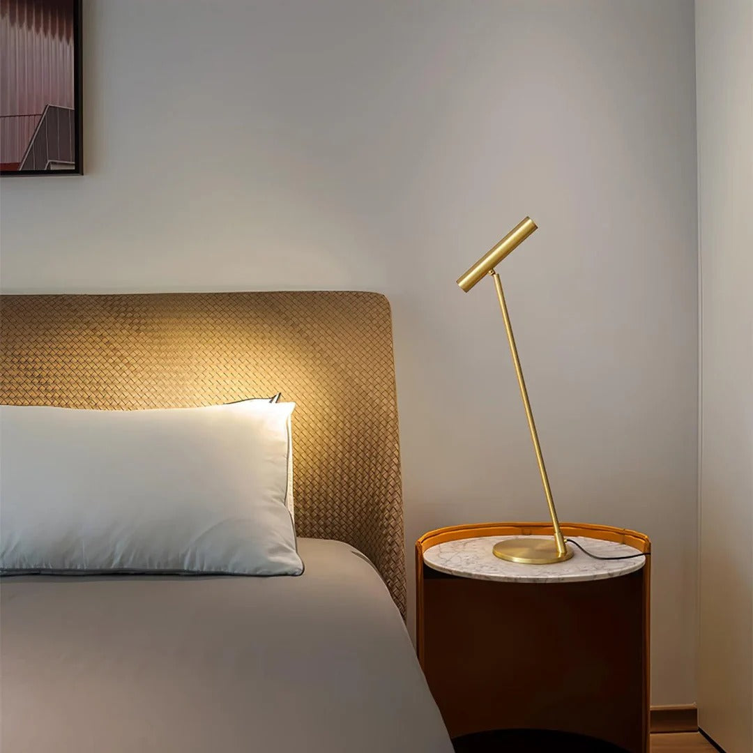Minimalist Table Lamp with Cylindrical Integrated LED