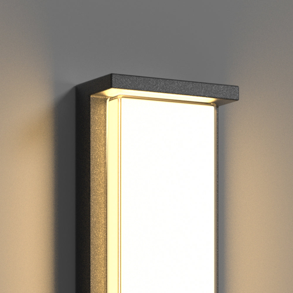 Minimalist Outdoor Wall Light – Black, Solar or Hardwired, Waterproof Design