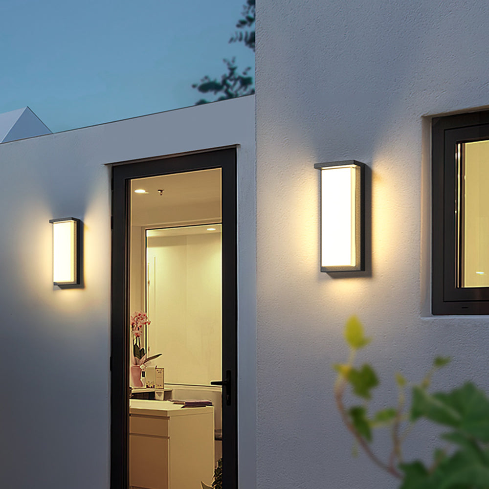 Minimalist Outdoor Wall Light – Black, Solar or Hardwired, Waterproof Design