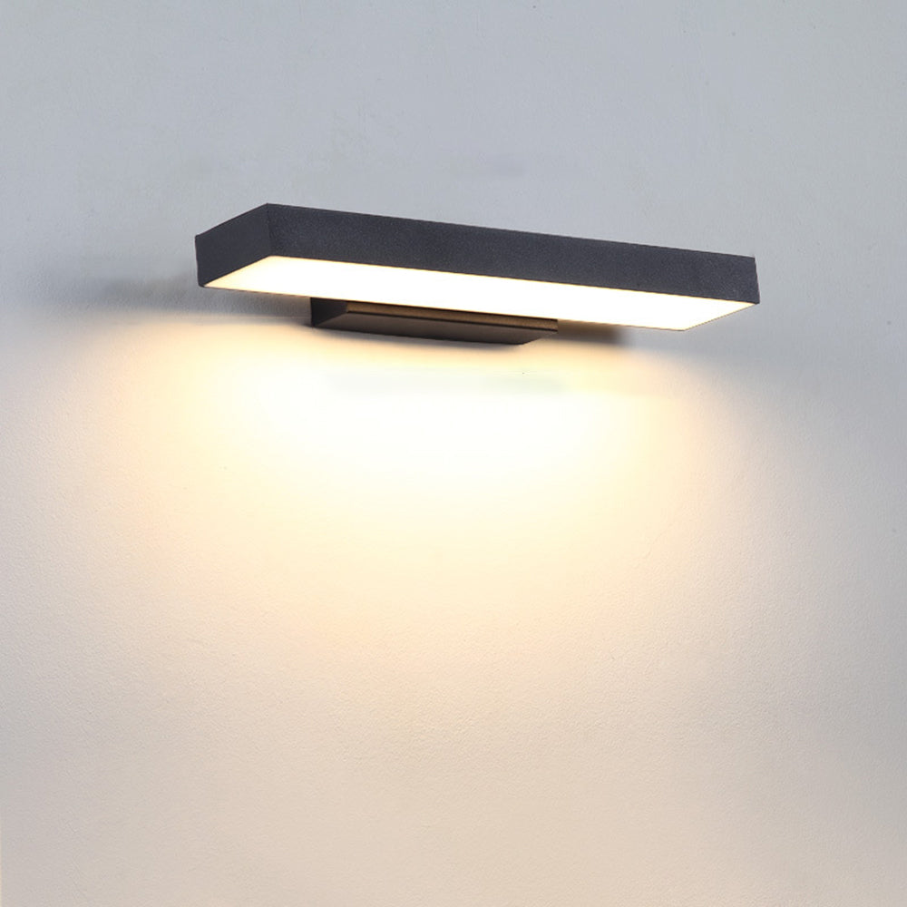 Minimalist Outdoor Wall Sconce – Black, Sensor or Steady, Multiple Sizes