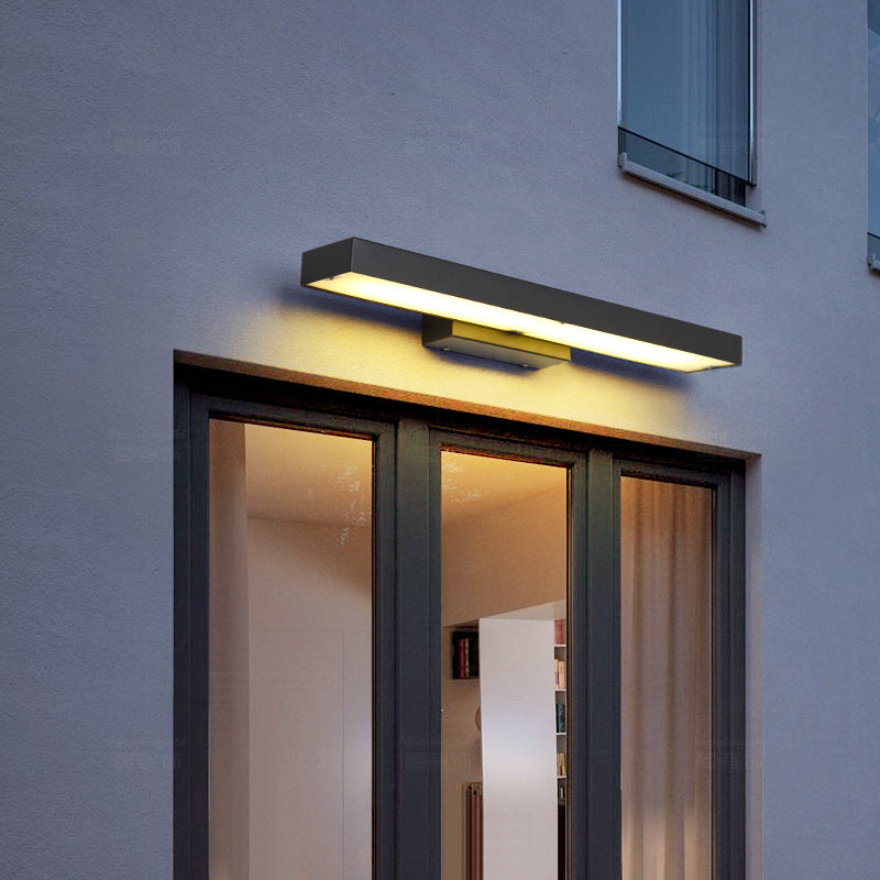 Minimalist Outdoor Wall Sconce – Black, Sensor or Steady, Multiple Sizes