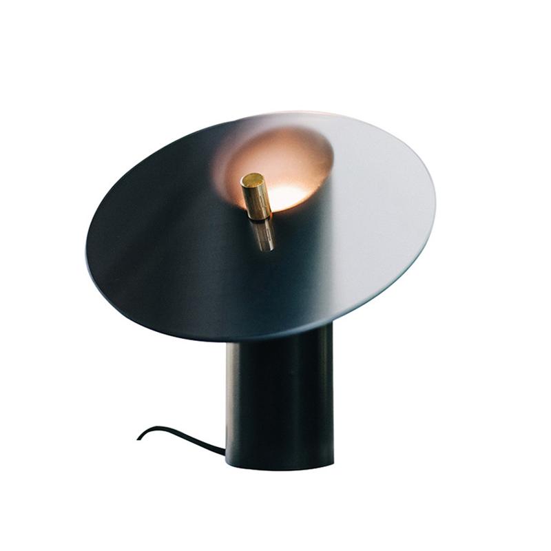 Minimalist Table Lamp featuring Tilted Disc Shade