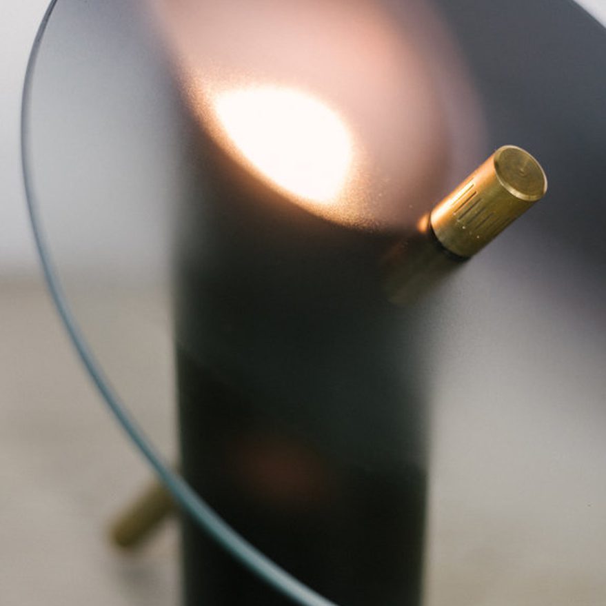 Minimalist Table Lamp featuring Tilted Disc Shade