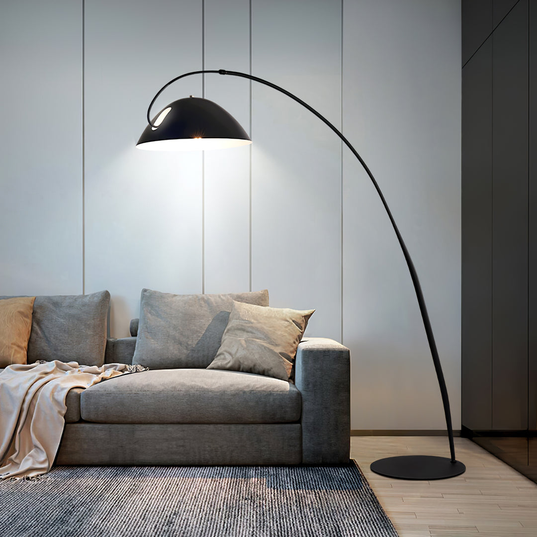 Minimalist Floor Lamp with Hemispherical Shade