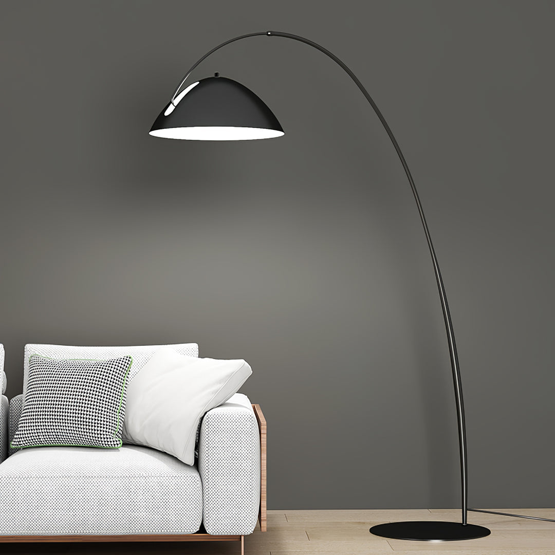Minimalist Floor Lamp with Hemispherical Shade