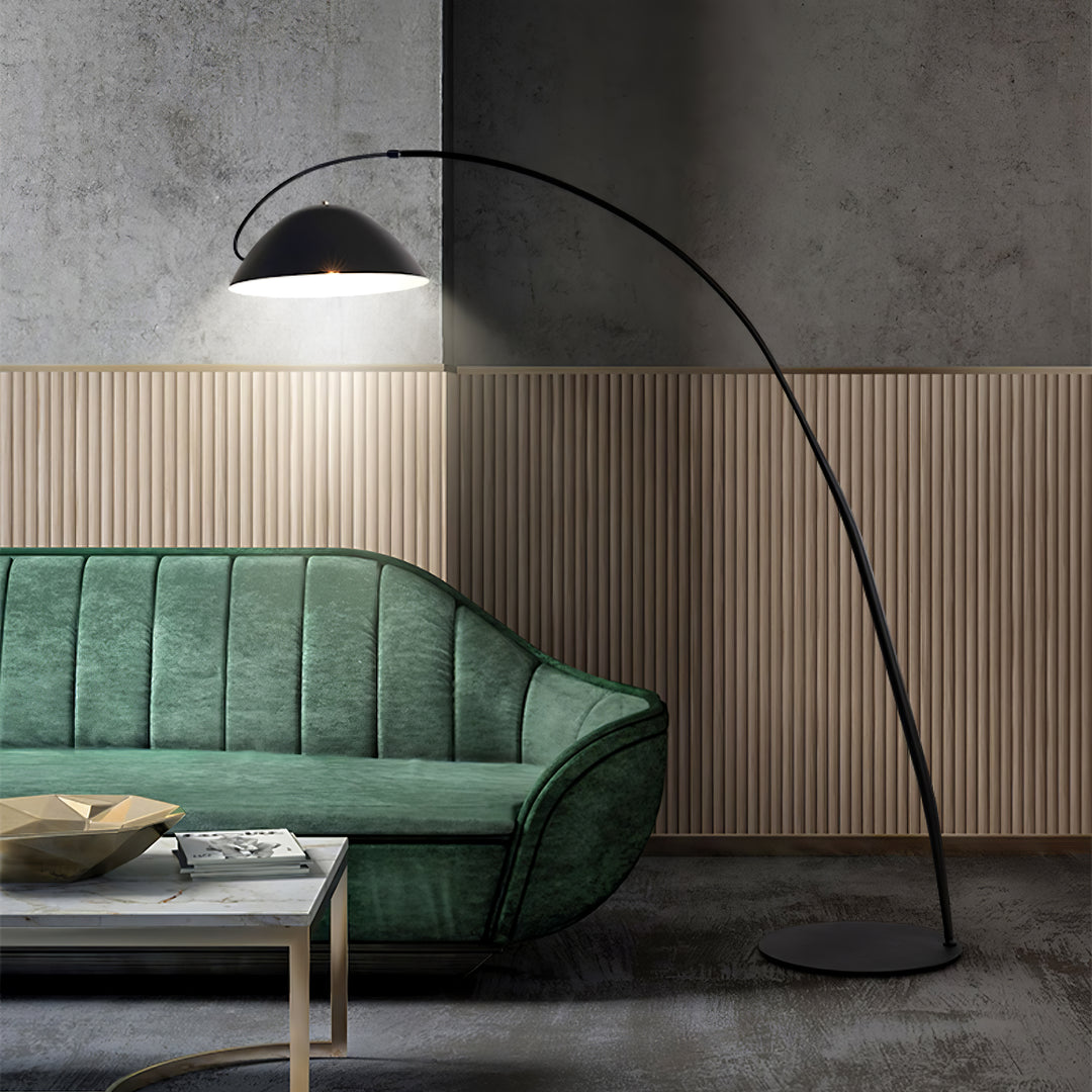 Minimalist Floor Lamp with Hemispherical Shade