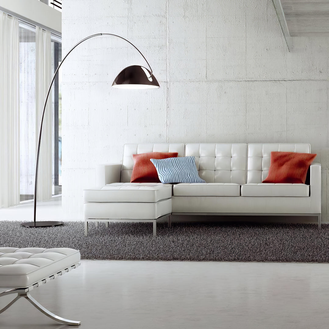 Minimalist Floor Lamp with Hemispherical Shade