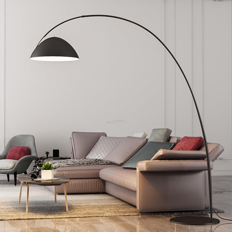Minimalist Floor Lamp with Hemispherical Shade
