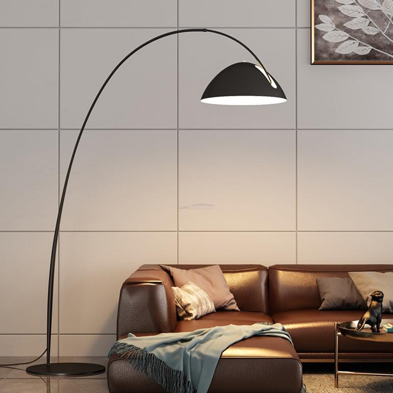 Minimalist Floor Lamp with Hemispherical Shade