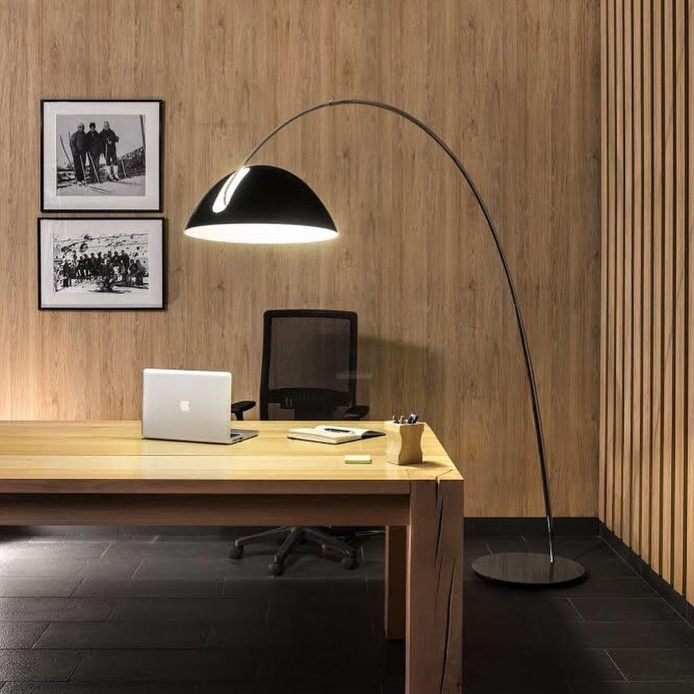 Minimalist Floor Lamp with Hemispherical Shade