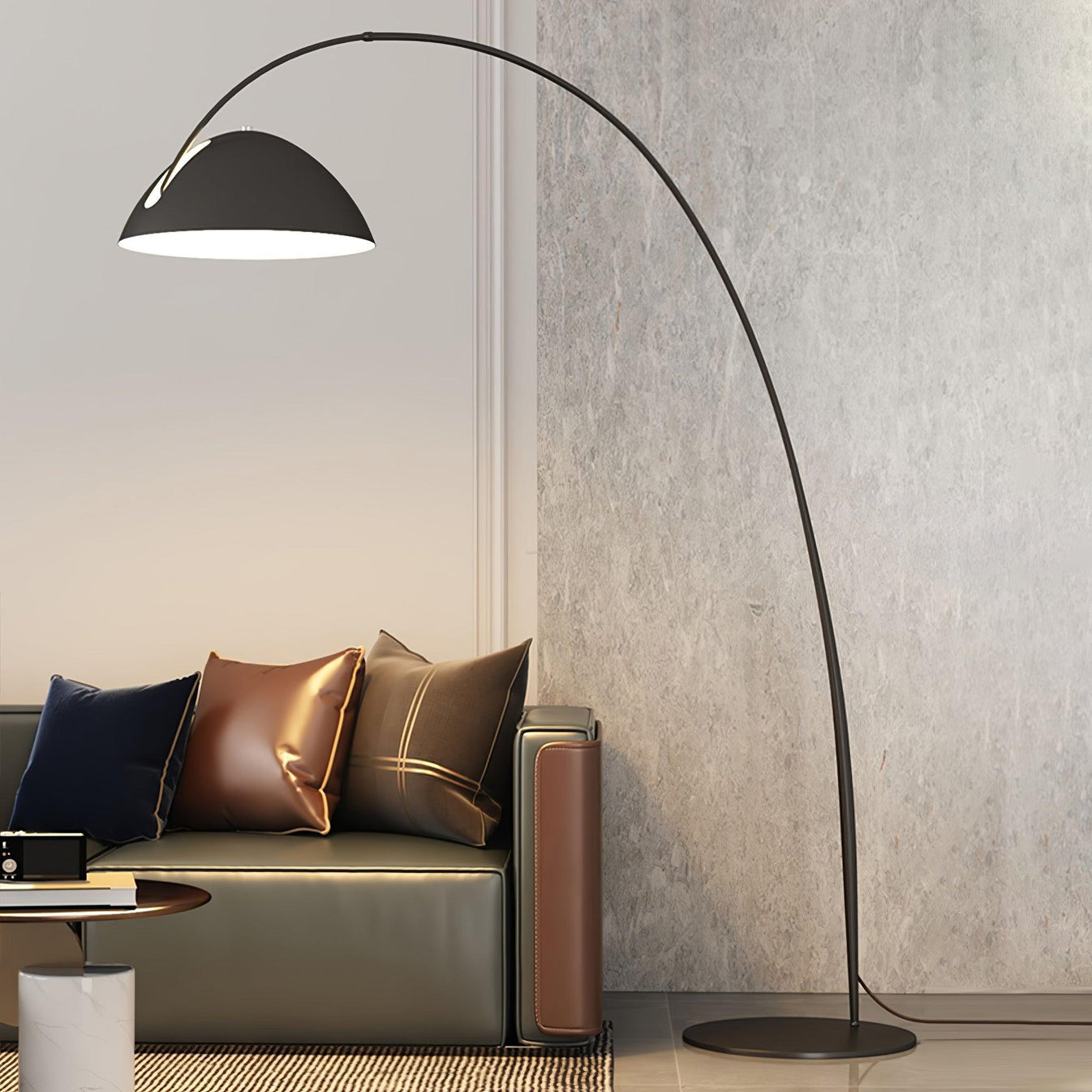 Minimalist Floor Lamp with Hemispherical Shade