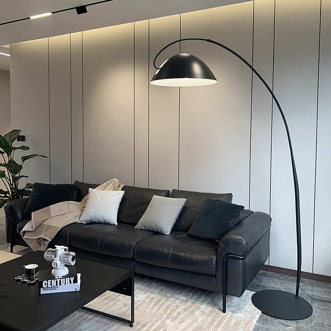 Minimalist Floor Lamp with Hemispherical Shade