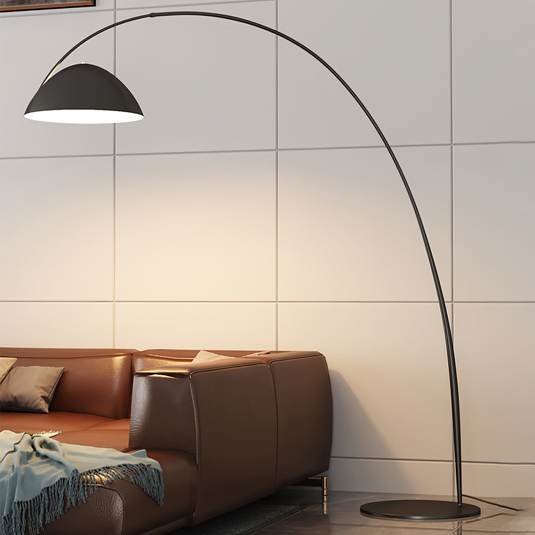 Minimalist Floor Lamp with Hemispherical Shade