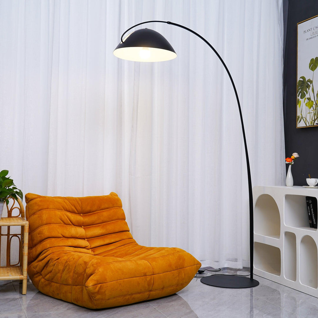 Minimalist Floor Lamp with Hemispherical Shade