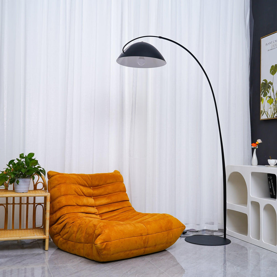 Minimalist Floor Lamp with Hemispherical Shade