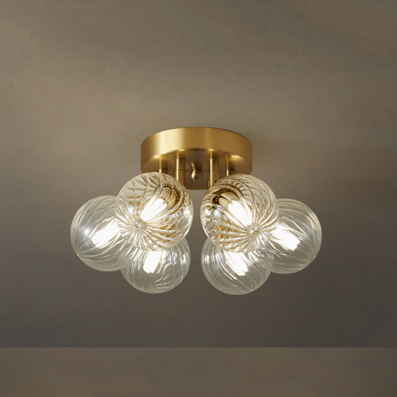 Semi-Flush Mount Art Deco Spherical Light Cluster