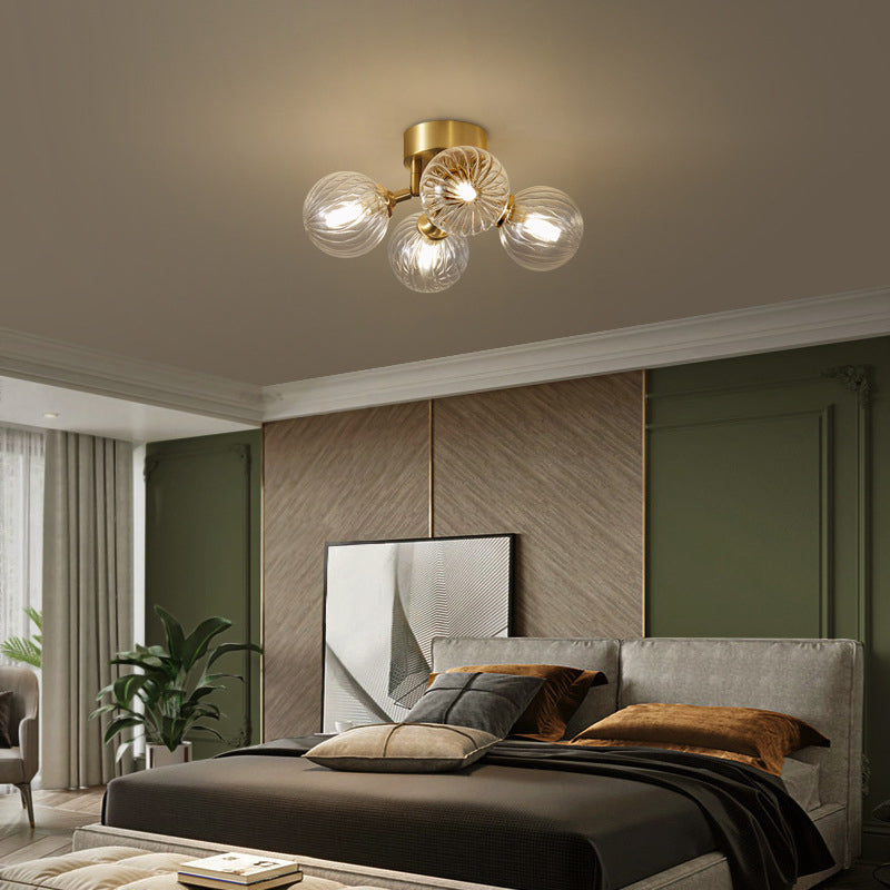 Semi-Flush Mount Art Deco Spherical Light Cluster