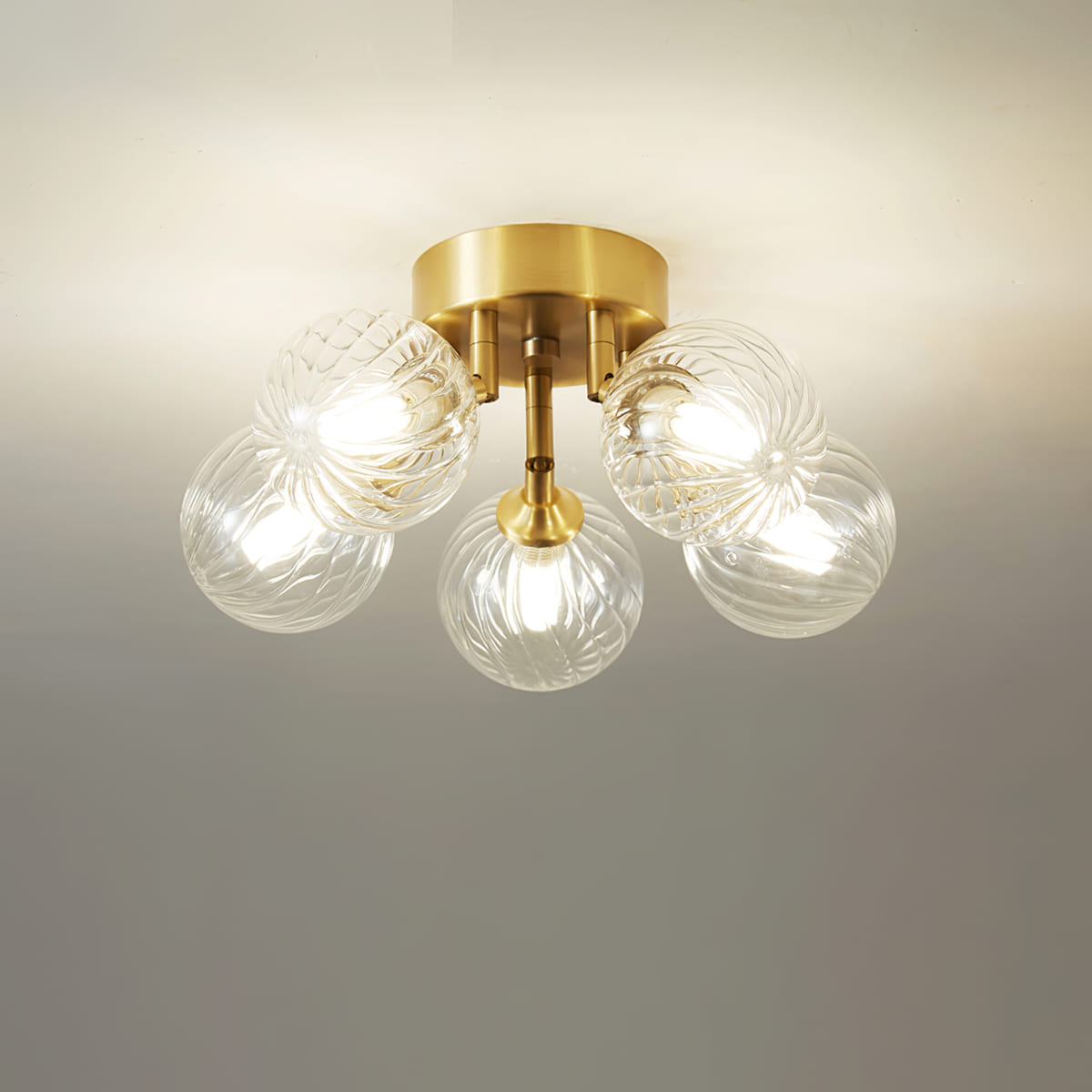 Semi-Flush Mount Art Deco Spherical Light Cluster