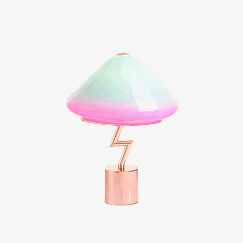 Retro Table Lamp with Mushroom Zigzag Support