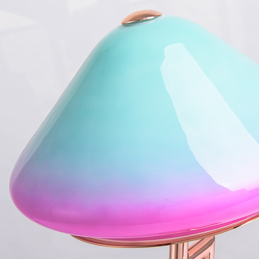 Retro Table Lamp with Mushroom Zigzag Support