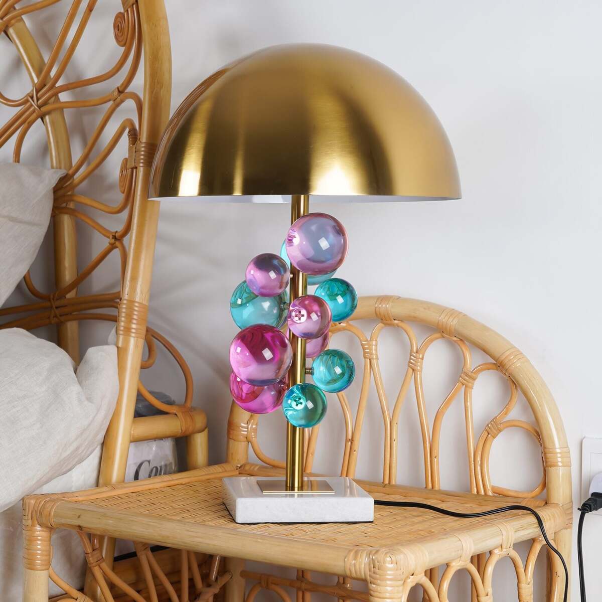 Geometric Hemispherical Dome Table Lamp – Art Deco