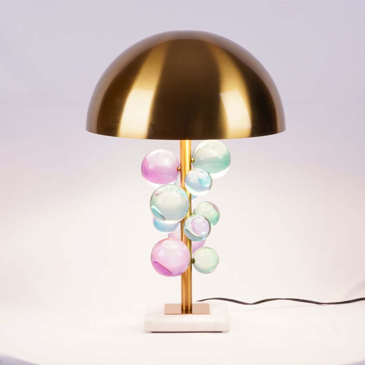 Geometric Hemispherical Dome Table Lamp – Art Deco