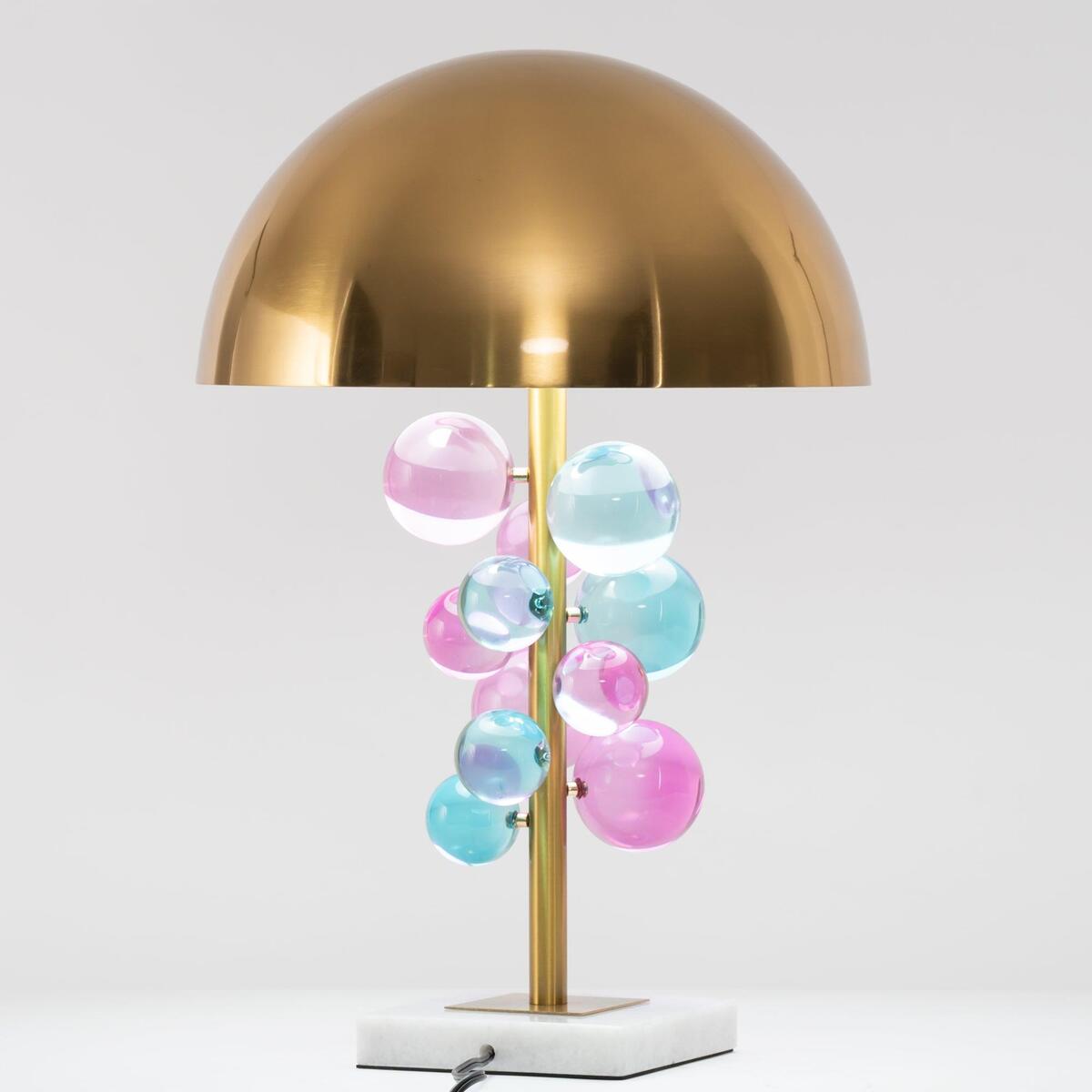 Geometric Hemispherical Dome Table Lamp – Art Deco