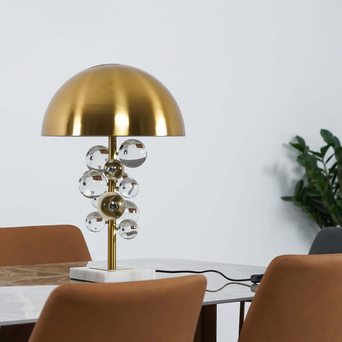 Geometric Hemispherical Dome Table Lamp – Art Deco