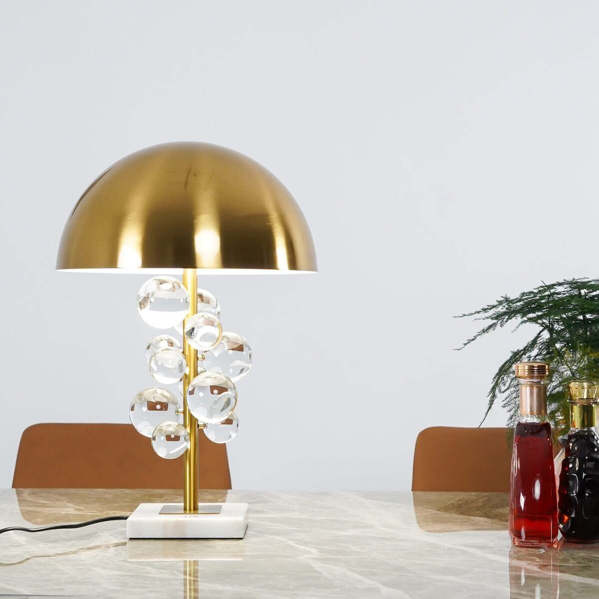 Geometric Hemispherical Dome Table Lamp – Art Deco