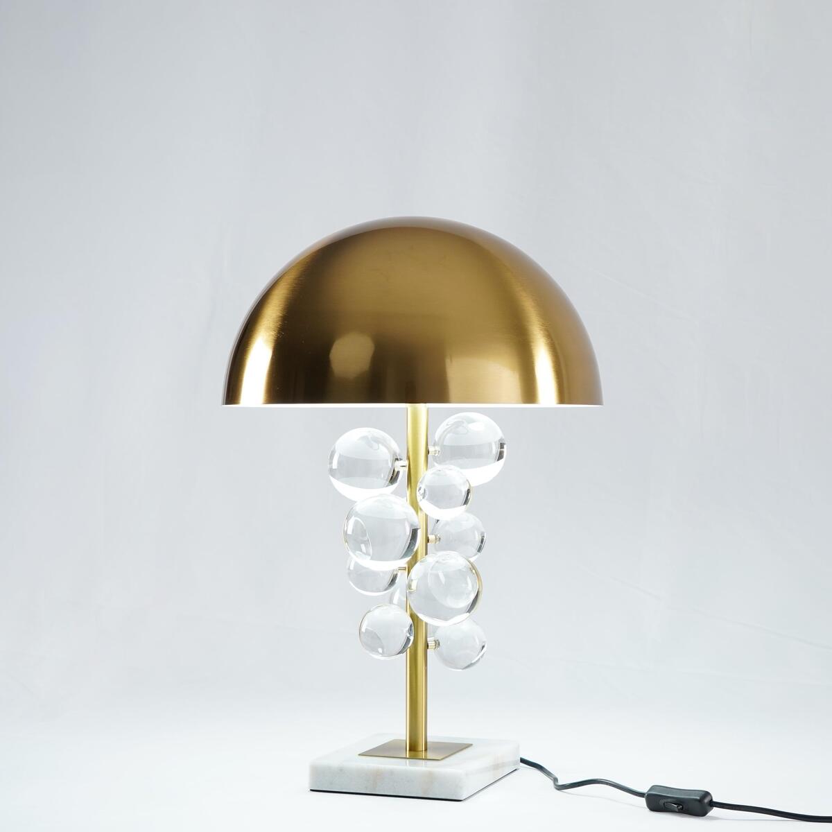 Geometric Hemispherical Dome Table Lamp – Art Deco